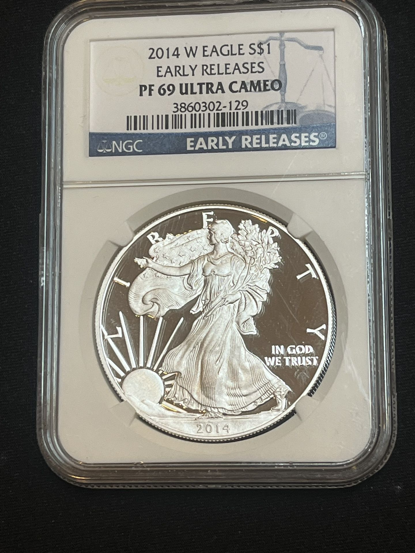 2014 NGC Graded PF 69 Early Release Ultra Cameo W mint Silver Dollar