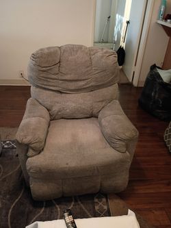 Gray fabric recliner chair