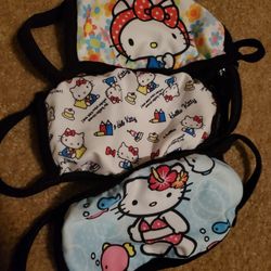 New Hello Kitty Face Masks 3pc