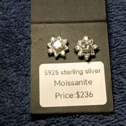 Moissanite S925 Sterling Silver Earrings