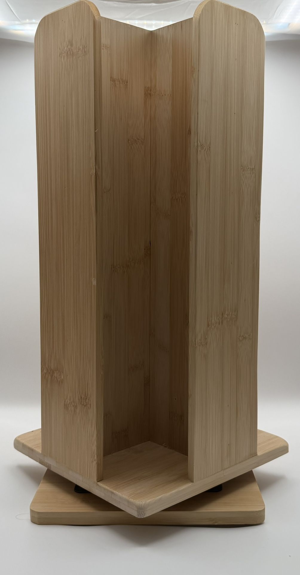 lazy Susan bamboo disposable cups organizer