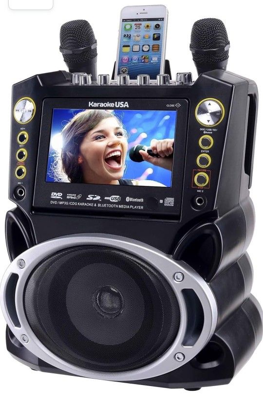 Karaoke USA Karaoke System - Portable, Black (GF844