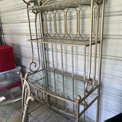 Glass And metal Bakers Rack 