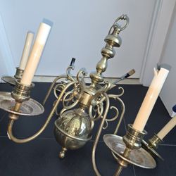 Brass Chandelier By Lightolier