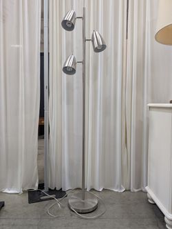 Brushed Steel Three-Light Floor Lamp