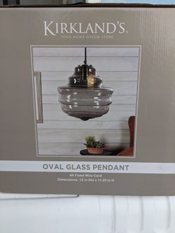 Oval Glass Pendant Smoke Gray Finish