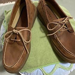 SPERRY TOP SIDER Men’s Authentic Original Leather Boat Shoes Brown Color Size 10.5M