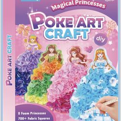 Yrinfay Poke Poke Art and Crafts kit for Kids, DIY 8 Magical Princesses & 6 Accessories, Pretty Princess Game Toys for Girl 6-8 8-12, Gifts for Boys &