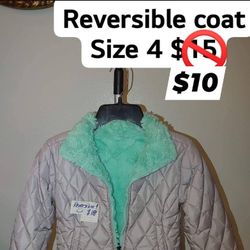 Girls' Reversible Medium Weight Coat