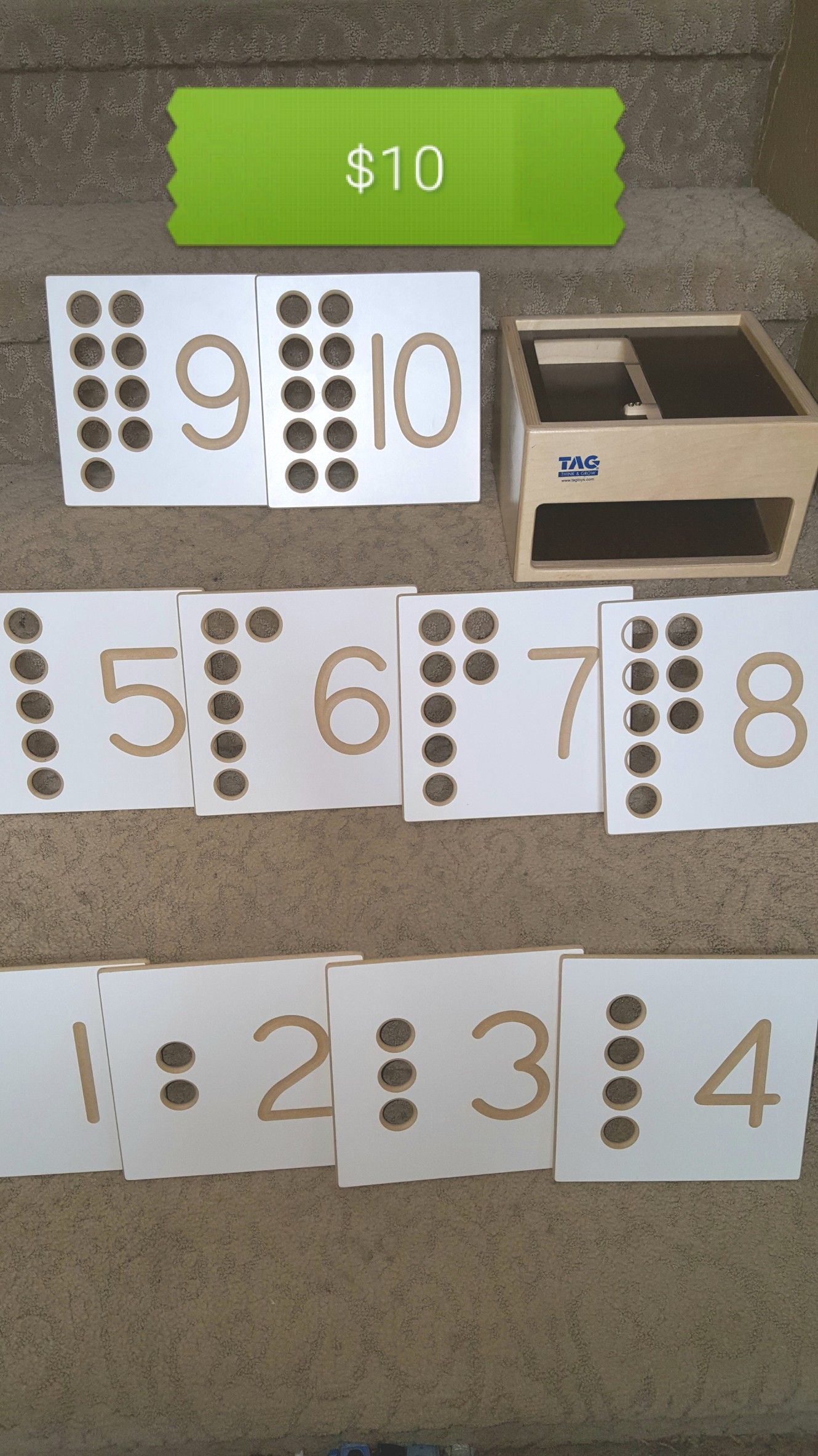 TUMBLE DOWN COUNTING PEGS, TAG THINK & GROW. $10