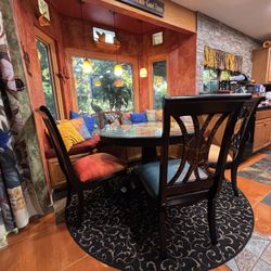 Black SOLID WOOD 5pc Table And Chair Set 