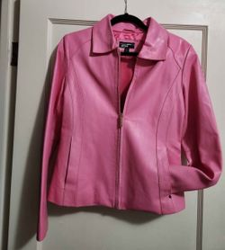 Black Rivet Pink Leather Jacket Size Medium