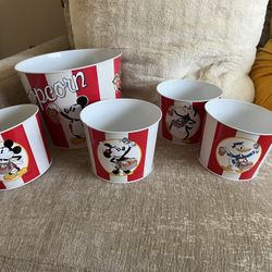 Disney Popcorn Buckets 5 Mickey Minnie Goofy Pluto 