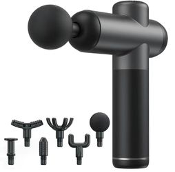 Portable Mini Fascia Gun With LED Touch Screen And 6 Massage Head