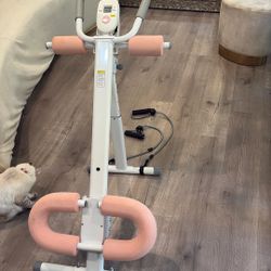 Pink And White Ab Machine Workout Equipment 