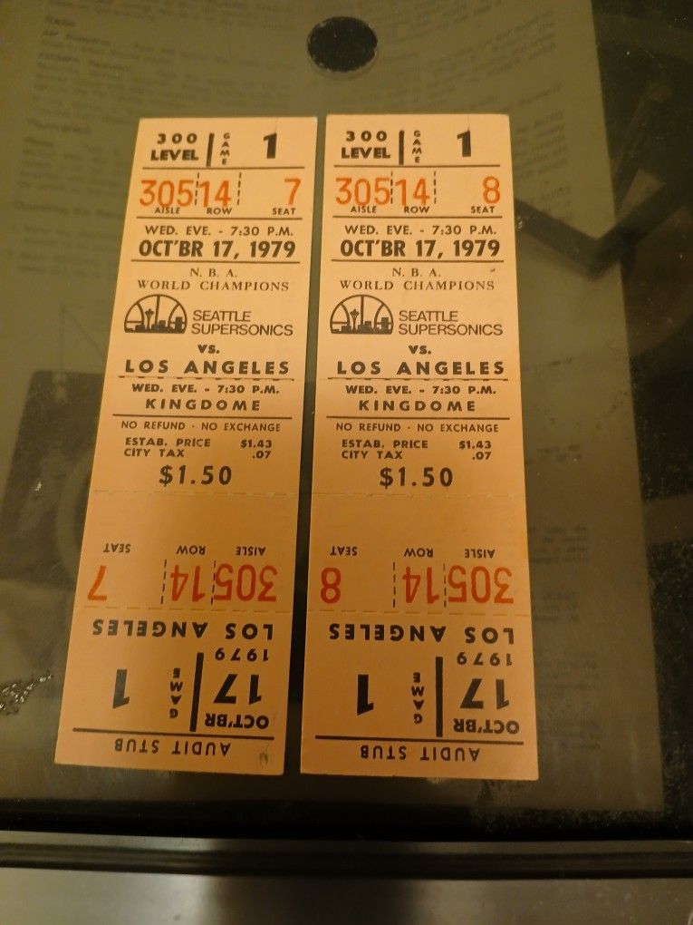 Sonics 1979 Playoff Tickets