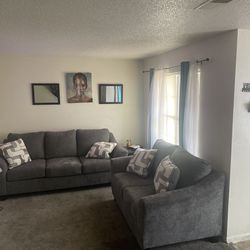 Grey living room couches