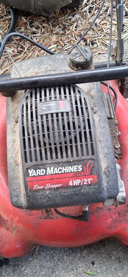 Gas powered lawn mower. Yard machines 4 hp