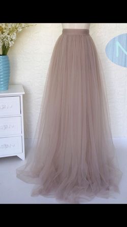 Blush tulle long skirt