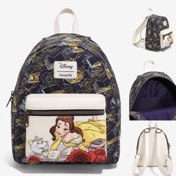 Loungefly Disney Beauty And The Beast Belle & Books Mini Backpack 