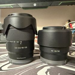 Sony 18-135mm 3.5-5.6 OSS  and Sony 50mm F1.8 