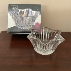 New In Box Mikasa Diamond Fire Crystal Candleholder
