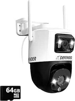 Defender AI Powered Guard Pro Plus Dual Lens Plug & Play Outdoor Home Security Camera
