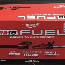 Milwaukee M18 18V Fuel Brushless Blower & 16” Chainsaw Combo Kit W/ 12.0 Battery & Charger New 