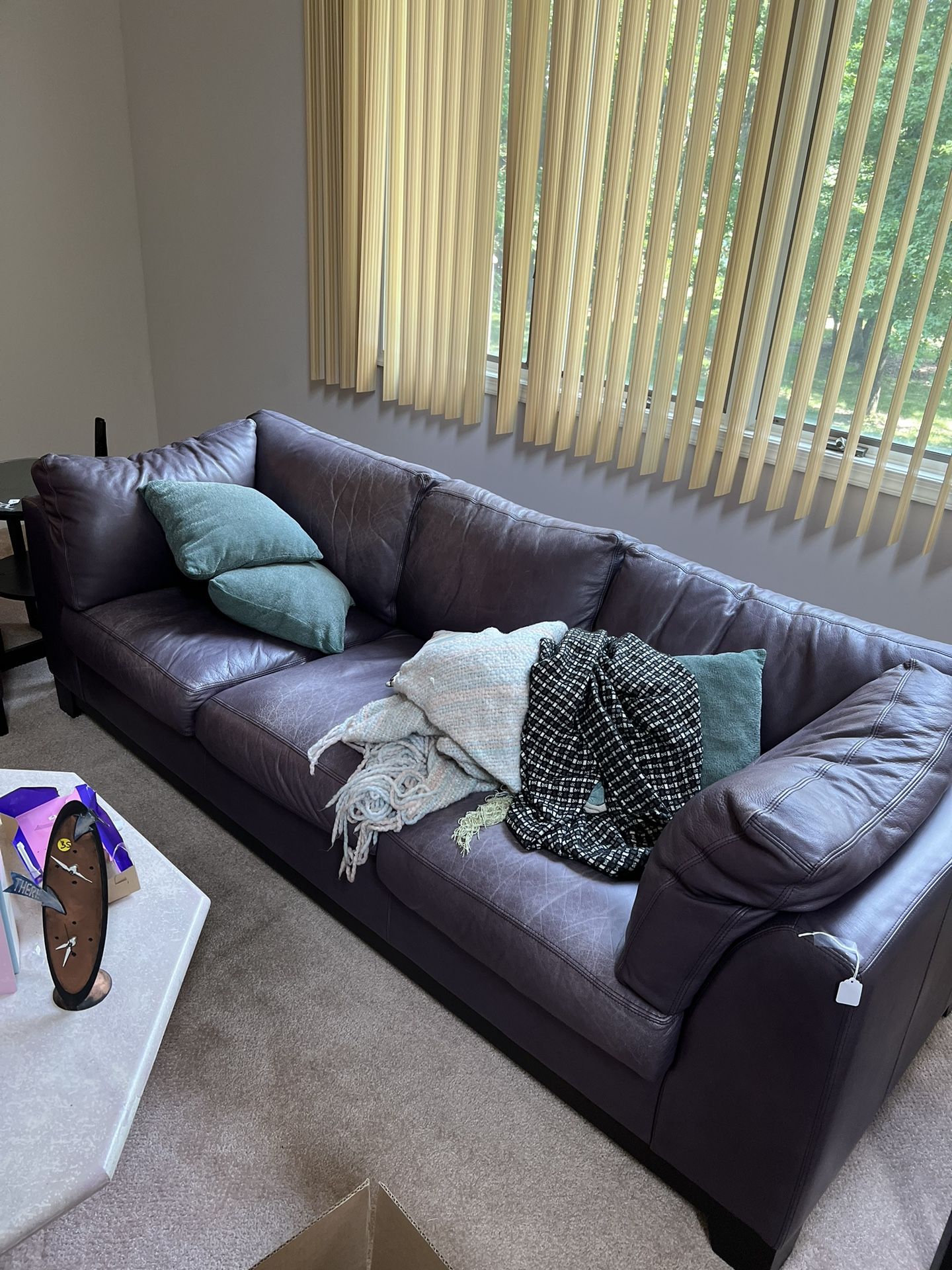 Purple Leather Couch
