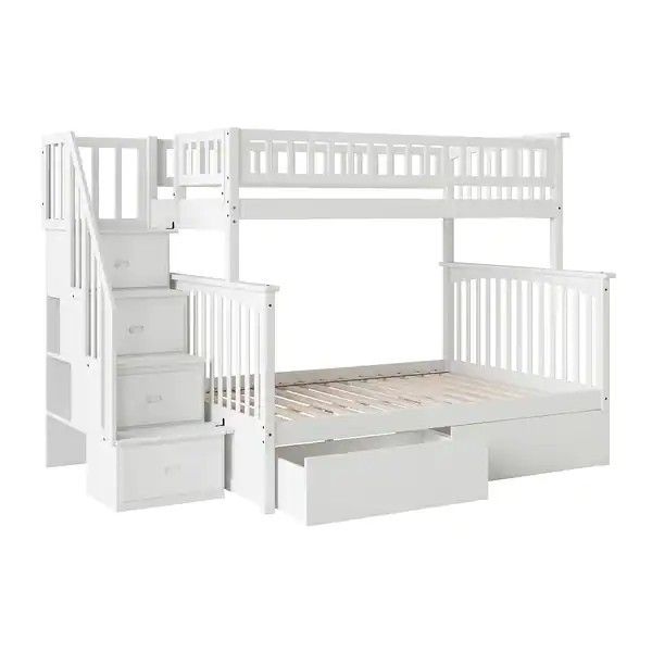 Twin Over Full Bunkbed w/Stairs & Storage