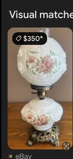 Vintage Milk GlassLamp Set