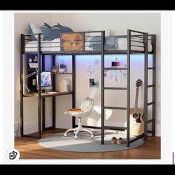 Bunk Style Bed With Desk And Ladders