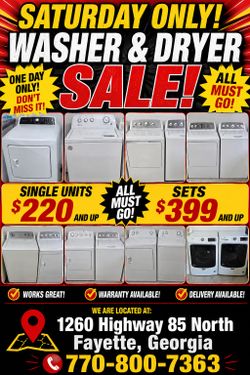 Saturday Mega Washer & Dryer Sale
