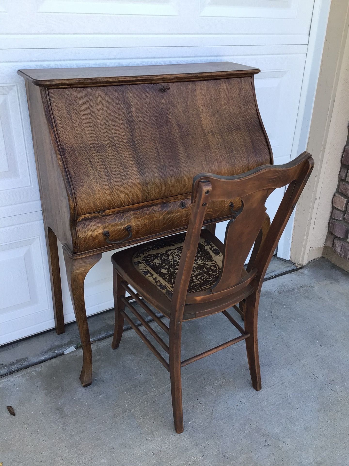 Antique desk and chair