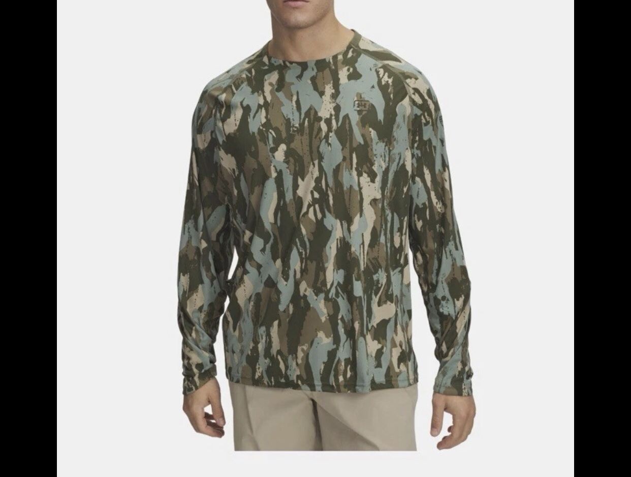 UNDER ARMOUR UA FISH ELITE PRINTED CAMO LONG SLEEVE SHIRT New