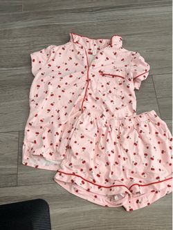 Girls pink cherry pajama set (extra small)
