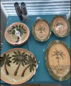 Palm Tree Ceramic Dinnerware Set