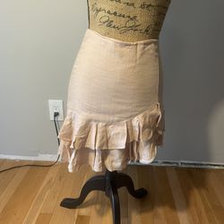 Lulu’s Linen skirt size small peachy beige