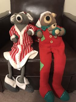 Long leg Christmas plush mouse & bear