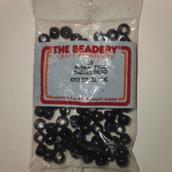The Beadery Craft Products 90 6x9mm 750A Barrel Bead 025 OP. Black (I-F3)
