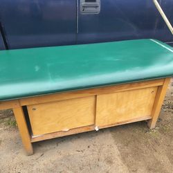 Treatment Table With Enclosed Sliding Cabinet / Tattoo Artist, Physical Therapist/Waxing, Doctor's Office Etc