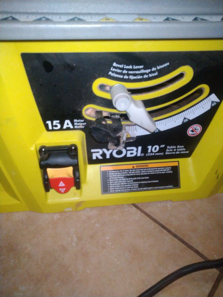 Ryobi 10in corded table saw handle to raise up and down the blade is broken still goes up and down.
