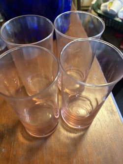 Vintage Pink Drinking Glasses