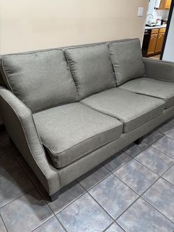 Gray Fabric 3-Seat Sofa