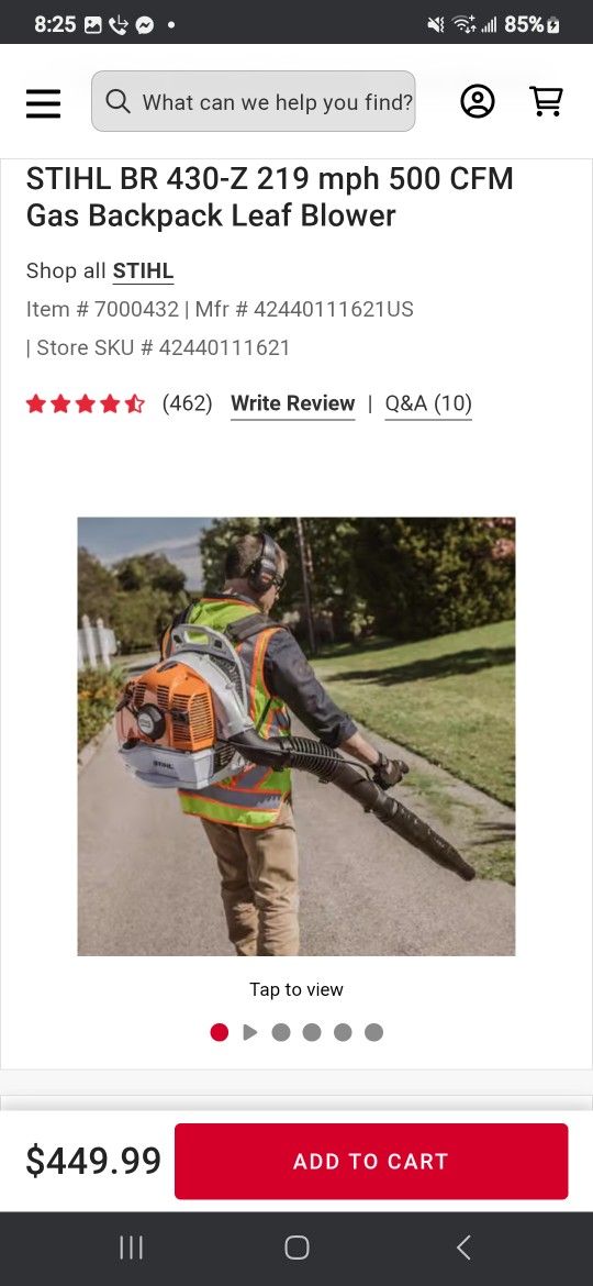 Stihl Rb430 GAS Backpack Blower