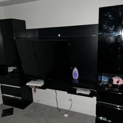 60” Inch Smart TV with Floating TV Backboard & Dressers