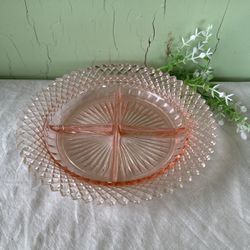 Vintage Anchor Hocking Miss America Pink Depression Glass Divided Relish Tray