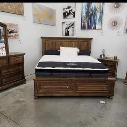 Bedroom Set Queen or King Bed Dresser Nightstand Mirror Chest Options