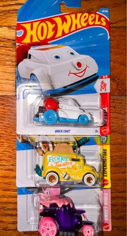 Hot Wheels 3-Car Lot – Quick Chat, Roller Toaster & More