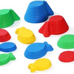Balance Stepping Stones 11 Pack, Non-Slip Colorful Stones Toys, Portable Balance Blocks, Indoor & Outdoor Obstacle Course Promote Coordination, Balanc